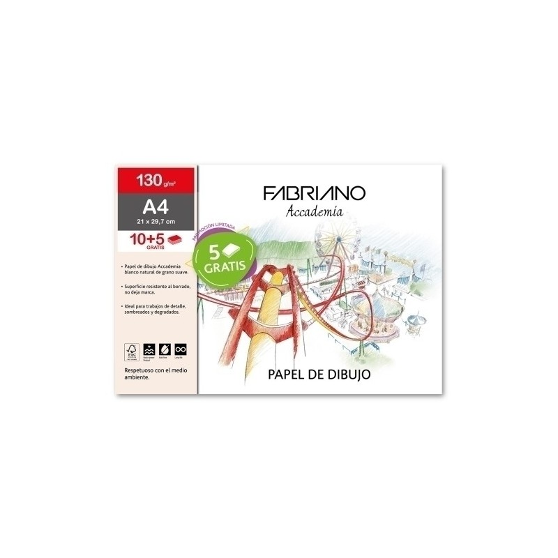 F74021297-LAMINAS DIBUJO FABRIANO A4 LISA B/10 precio por 1 unidades