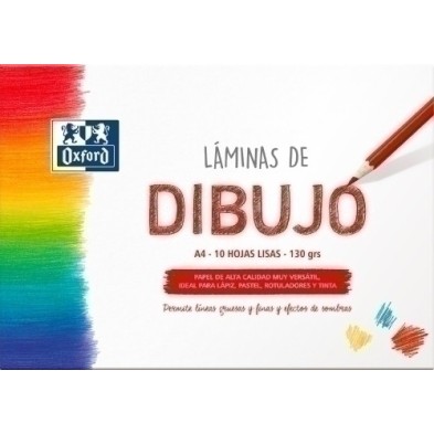 400151292-LAMINA DIBUJO OXFORD PK 10 A4 LISA precio por 1 unidades
