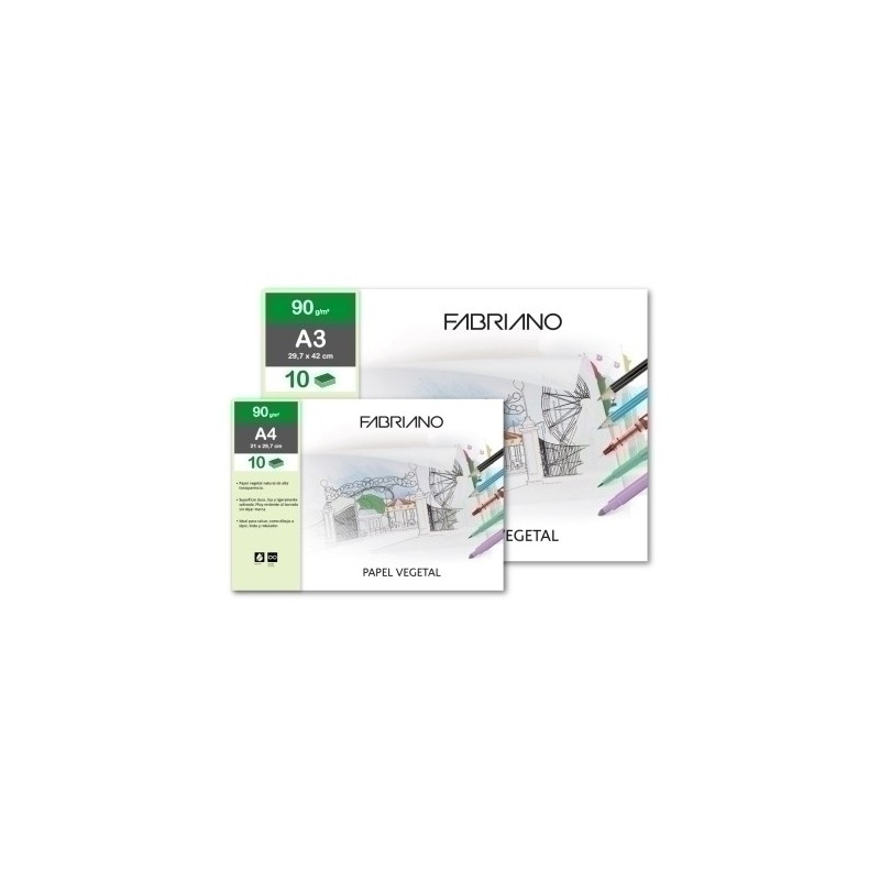 F74233273-LAMINA PAPEL VEGETAL FABRIANO A3 B/12 precio por 1 unidades