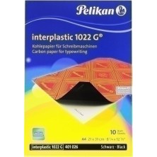 100401560-PAPEL CARBON INTERPLASTIC A4 cj.10 NEGR precio por 1 unidades