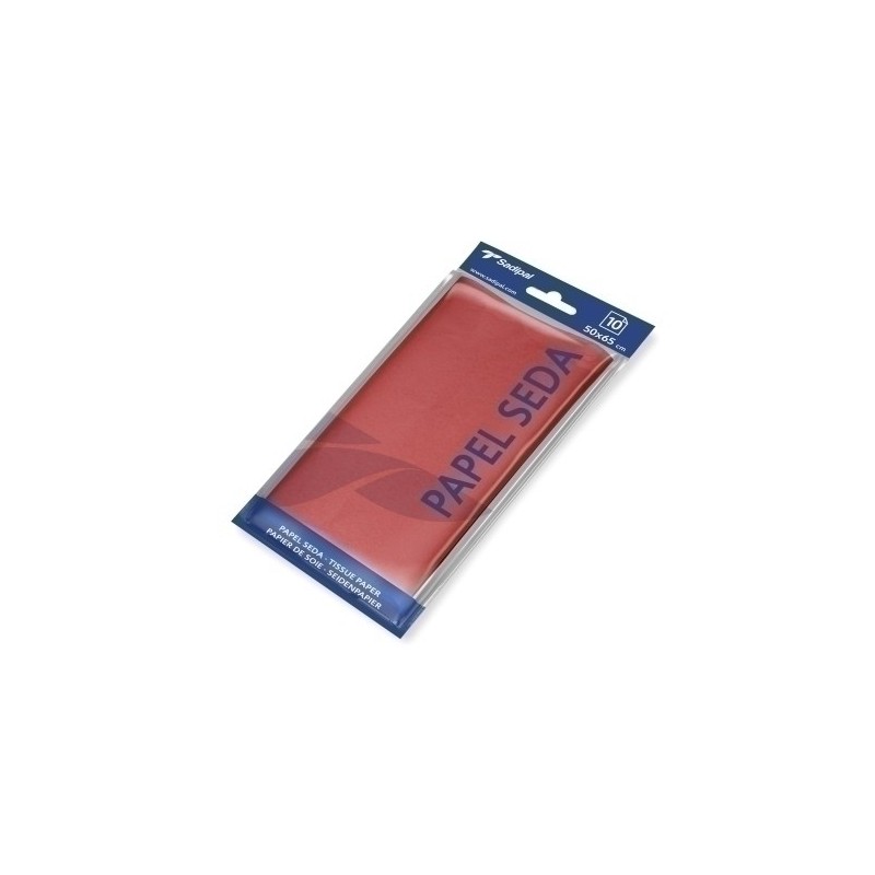 06237-PAPEL SEDA SADIPAL B/10h 50x65 ROJO precio por 10 unidades