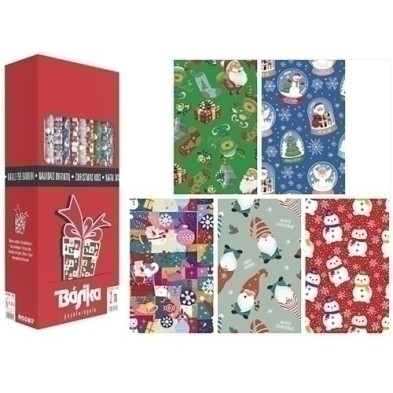 01016010-PAPEL REGALO RL.BK.0.7x2 NAVID INF. (50) precio por 1 unidades