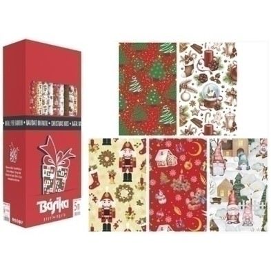 01027002-PAPEL REGALO RL.BK.0.7x5 NAVIDAD (40) precio por 1 unidades