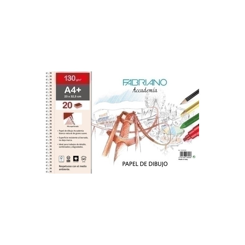 F76233350-BLOC DIBUJO FABRIANO C/ESP. A4+ 130g precio por 1 unidades