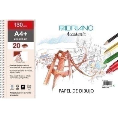 F76233350-BLOC DIBUJO FABRIANO C/ESP. A4+ 130g precio por 1 unidades