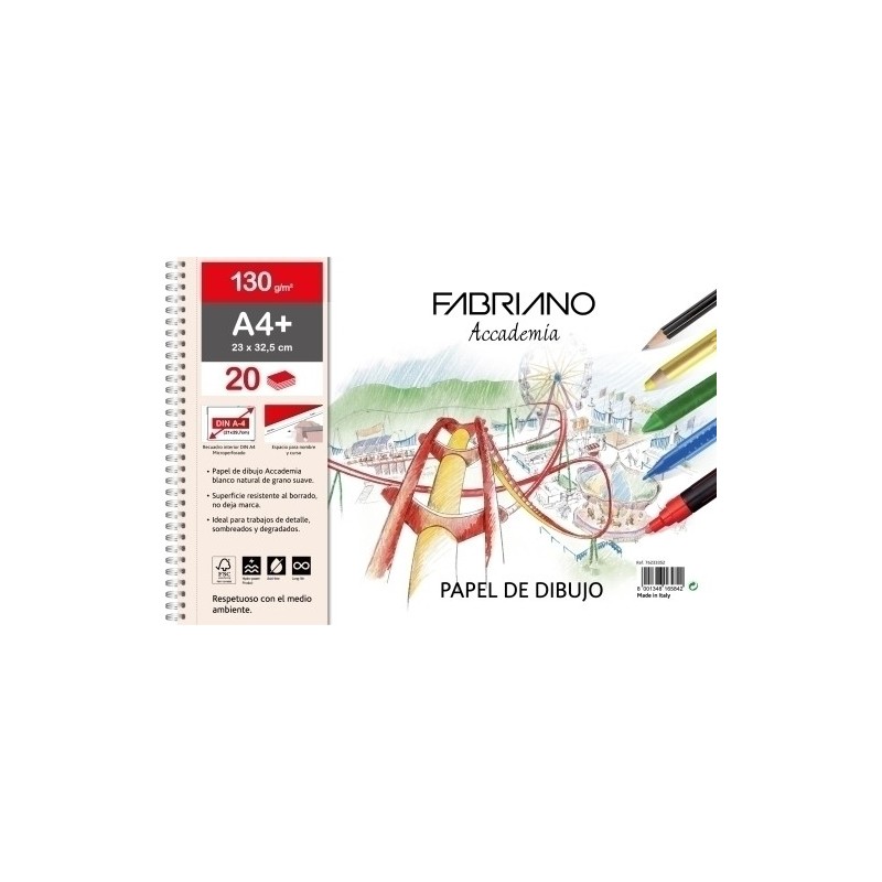 F76233351-BLOC DIBUJO FABRIANO C/ESP. 2TAL A4+ 130 precio por 5 unidades