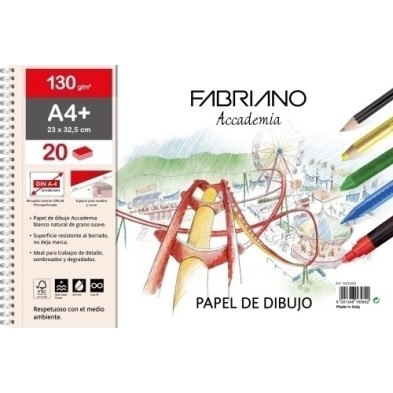 F76233351-BLOC DIBUJO FABRIANO C/ESP. 2TAL A4+ 130 precio por 5 unidades