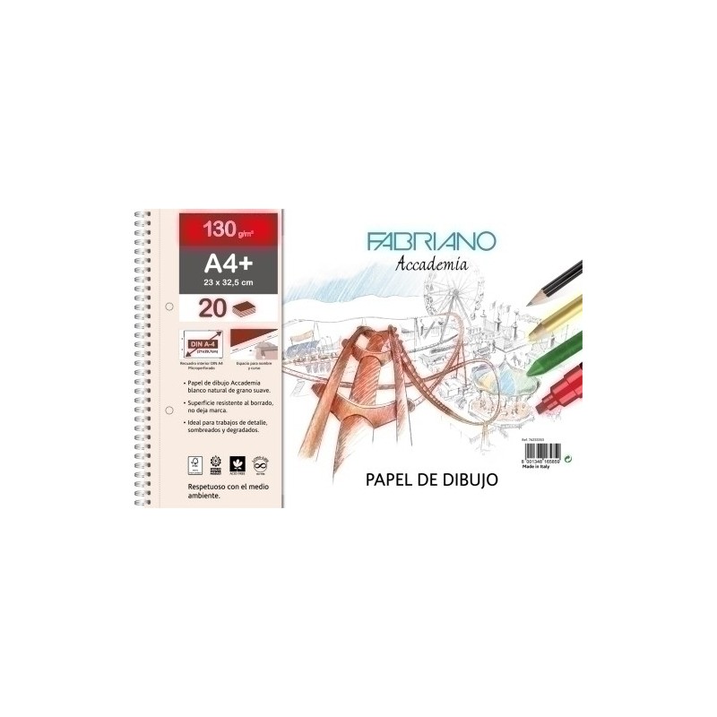 F76233353-BLOC DIBUJO FABRIANO C/ESP. REC 2TAL A4+ precio por 5 unidades