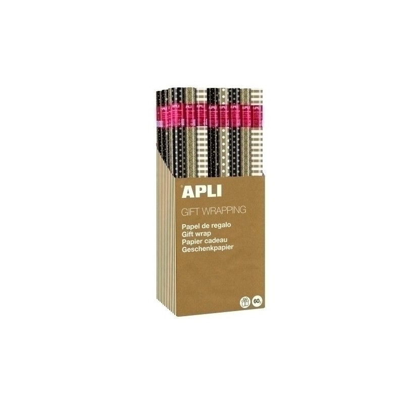 19324-PAP.REGALO RL.APLI 0.7x2 KRAFT B&W C/55 precio por 1 unidades
