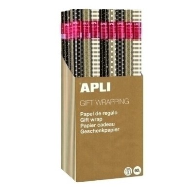 19324-PAP.REGALO RL.APLI 0.7x2 KRAFT B&W C/55 precio por 1 unidades