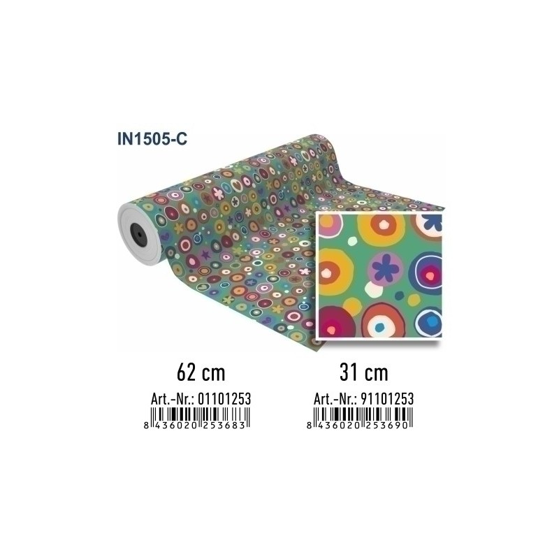 91101253-PAPEL REGALO BOBINA BK.31x80 INFANTIL precio por 1 unidades