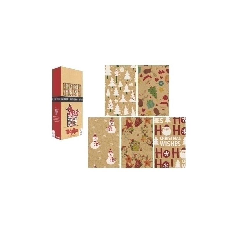 01019007-PAPEL REGALO RL.BK.0.7x2 KRAFT NAVI.(50) precio por 1 unidades