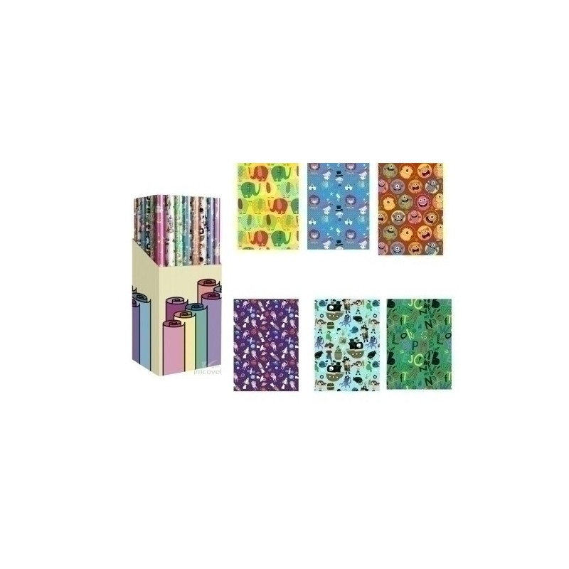 CRE3207020015-PAPEL REGALO RL.TV 0.7x2 INFANTIL (60) precio por 1 unidades