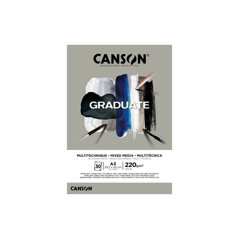 C400110372-BLOC DIBUJO C.GRADUATE MIX MED.GR.A3 220 precio por 5 unidades
