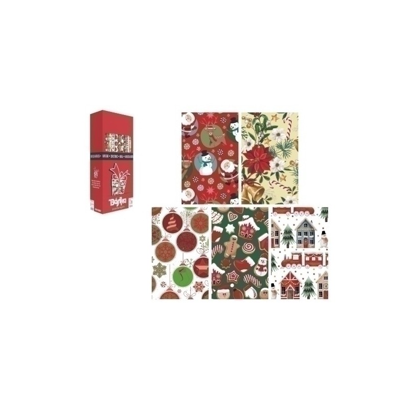 01016002-PAPEL REGALO RL.BK.0.7x2 NAVIDAD (50) precio por 1 unidades