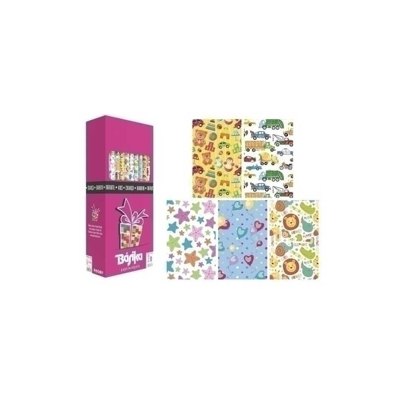 01016004-PAPEL REGALO RL.BK.0.7x2 INF. (50) precio por 1 unidades