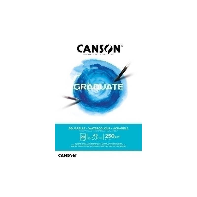 C400110375-BLOC DIBUJO C.GRADUATE AQUAR. ENCOL. A3 precio por 5 unidades