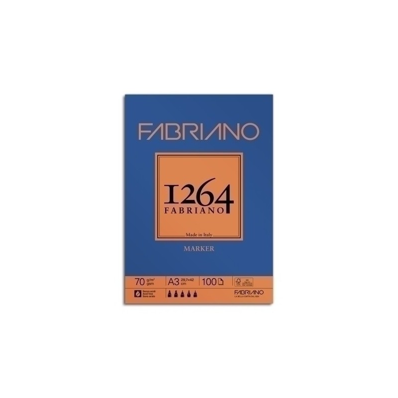 F19100641-BLOC DIBUJO FABRIANO 1264 MARKER A3 70g precio por 1 unidades