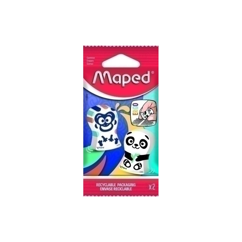 119002-GOMA BORRAR MAPED ERGO FUN BL/2 precio por 12 unidades
