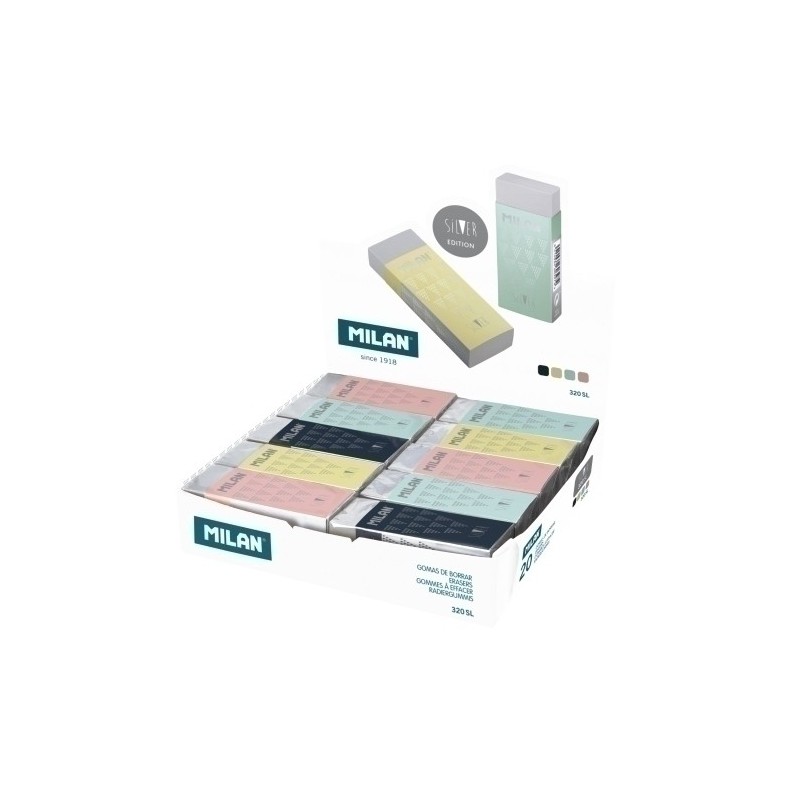 CPM320SL-GOMA BORRAR MILAN NATA 320 SILVER C/20 precio por 1 unidades