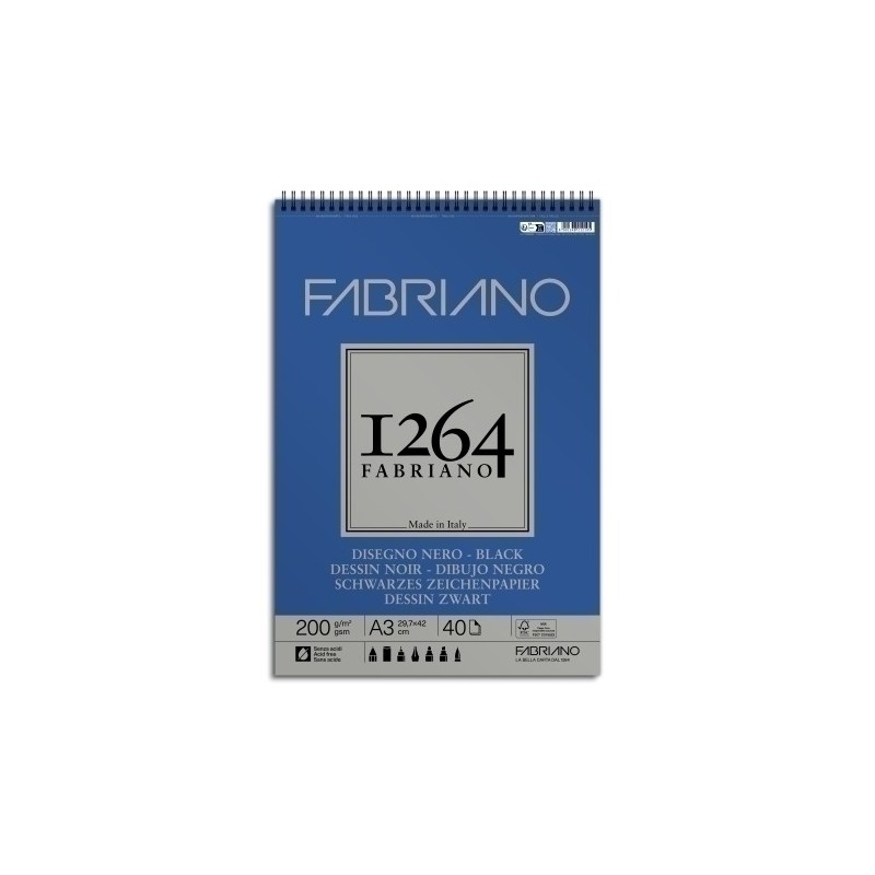 F19100653-BLOC DIBUJO FABRIANO 1264 BLACK D. C/ESP precio por 1 unidades