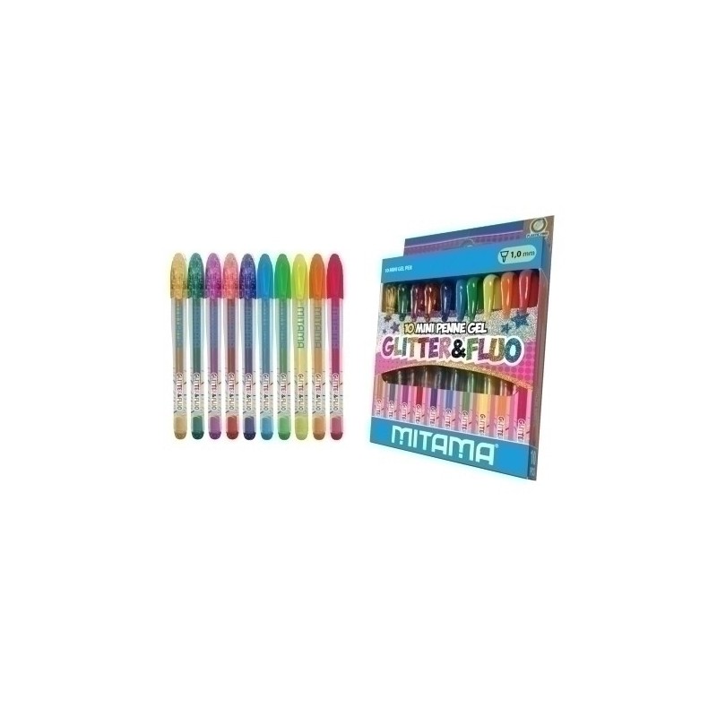 62569-BOLIGRAFO GEL MINI GLIT. MITAMA E/10 precio por 1 unidades