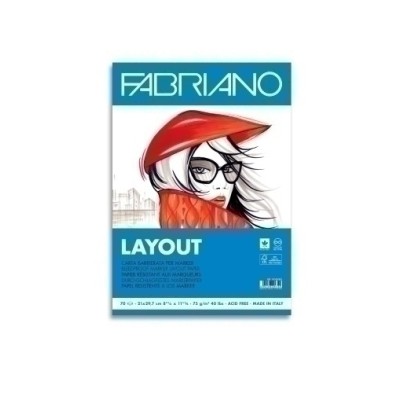 F19100505-BLOC DIBUJO FABRIANO LAYOUT A4 75g precio por 1 unidades
