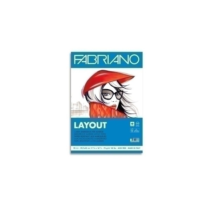 F19100506-BLOC DIBUJO FABRIANO LAYOUT A3 75g precio por 1 unidades