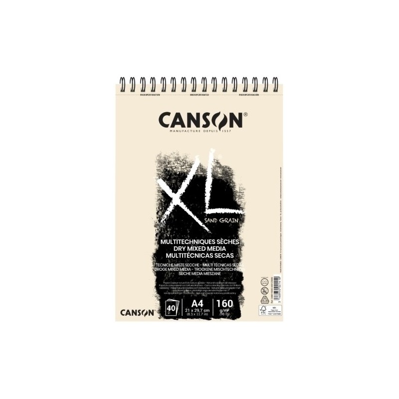 C400110393-BLOC DIBUJO CANSON XL SAND C/ESP. NT. A4 precio por 5 unidades