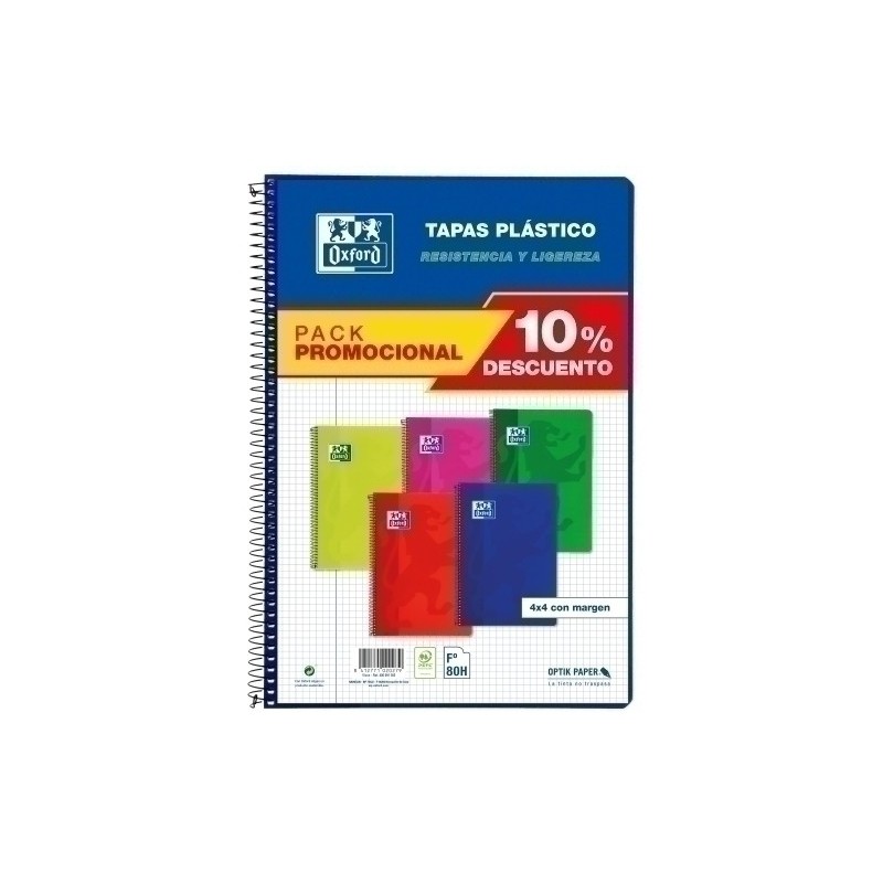 400091365-BLOCK OXF.SCH.PP Fº 80h CD.4 PK.5 precio por 1 unidades