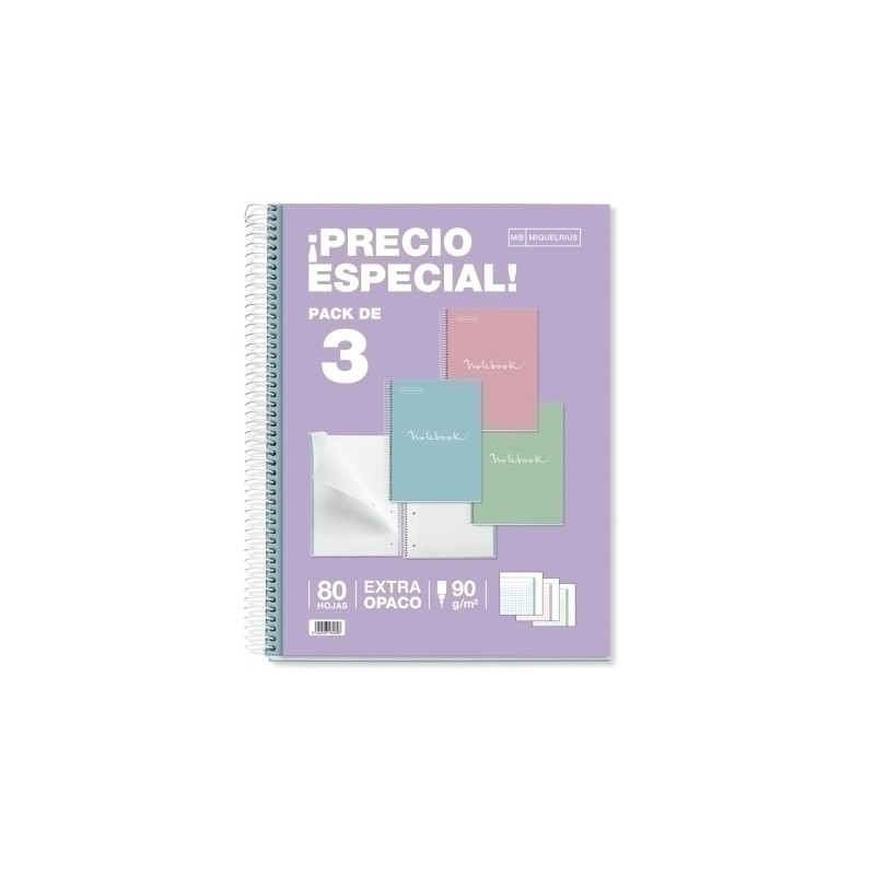 MR48289-BLOCK MR EMOT.NB-1 DURA A4 80h 90g P/3 precio por 5 unidades
