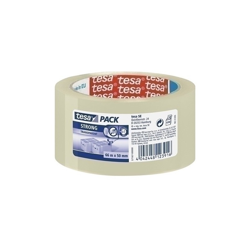 57167-00000-07-CINTA EMB.TESA PP 66x50 FUERT.SIL.TRANSP precio por 6 unidades