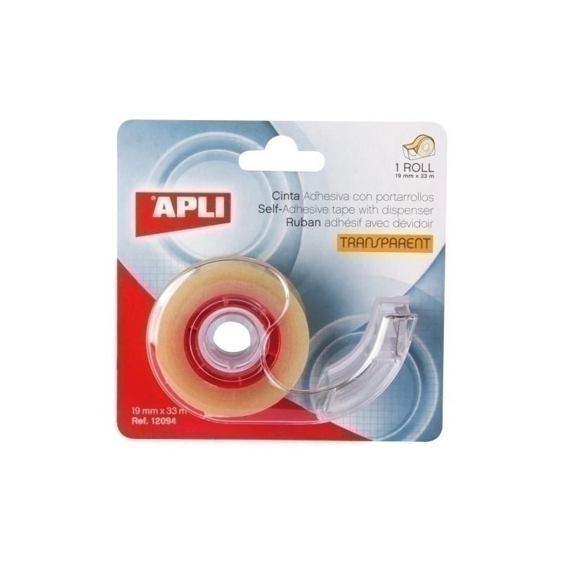12094-CINTA ADHESIVA APLI TRANSP. 33x19 c/MINI precio por 8 unidades