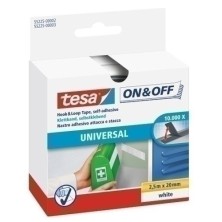 55225-00002-01-CINTA VELCRO TESA ON&OFF 2.5x20 BLANCO precio por 1 unidades